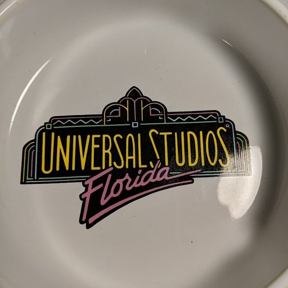Vintage Universal Studios Florida Souvenir Ceramic Ashtray 90s Retro White Logo - Picture 2 of 8